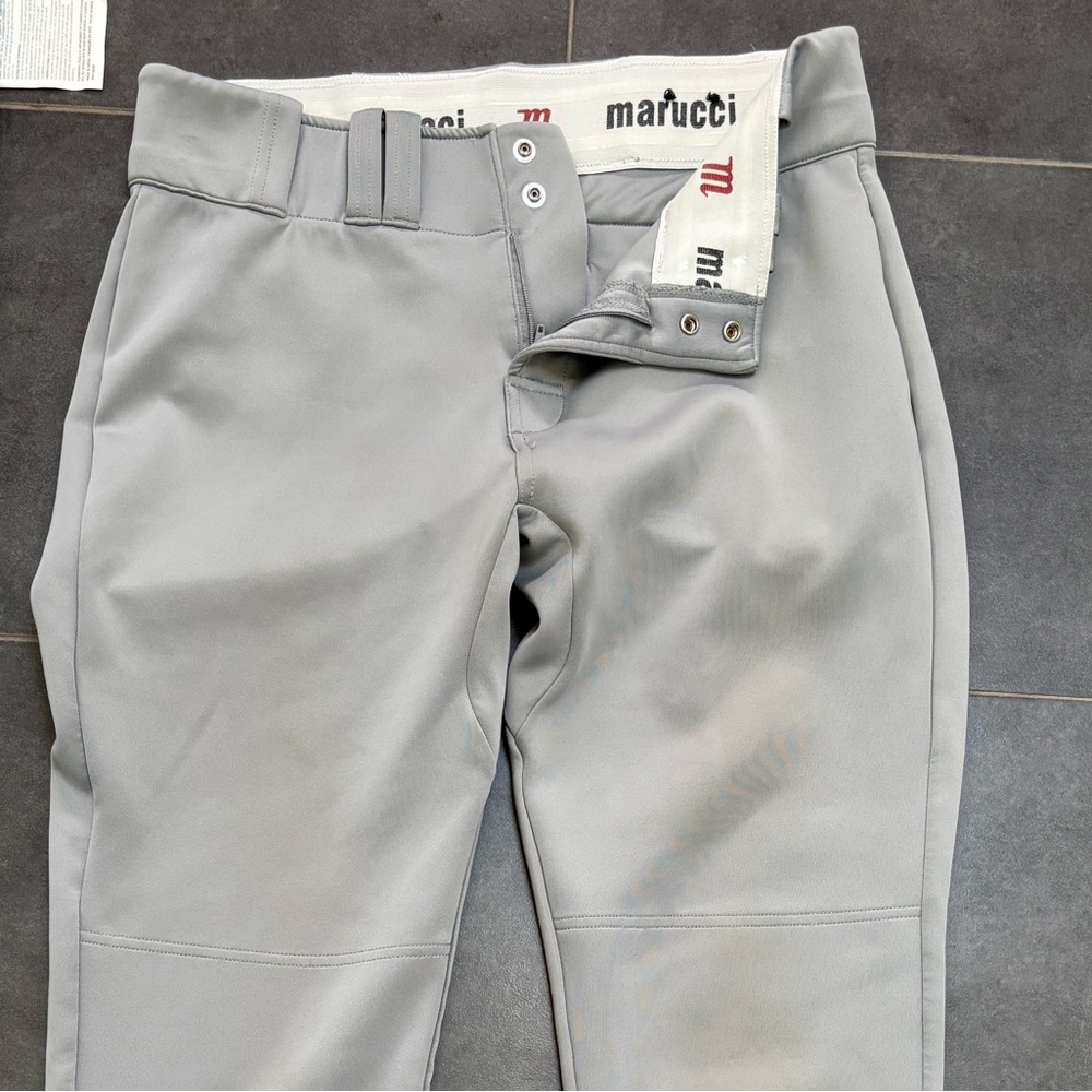 Men's Marucci Gray and White Baseball Pants - Picture 3 of 6